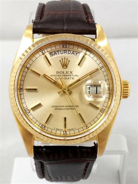 18 kt rolex for sale|rolex gold watch with leather strap.